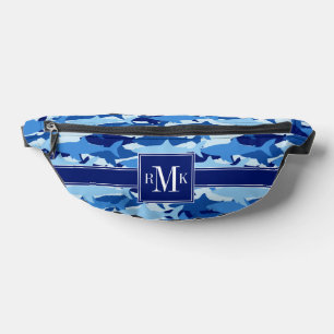 Blue Shark Pattern Fanny Pack