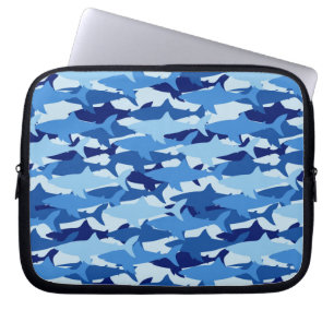 Blue Shark Pattern Laptop Sleeve