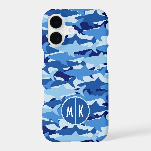 Blue Shark Pattern | Monogram (Back)