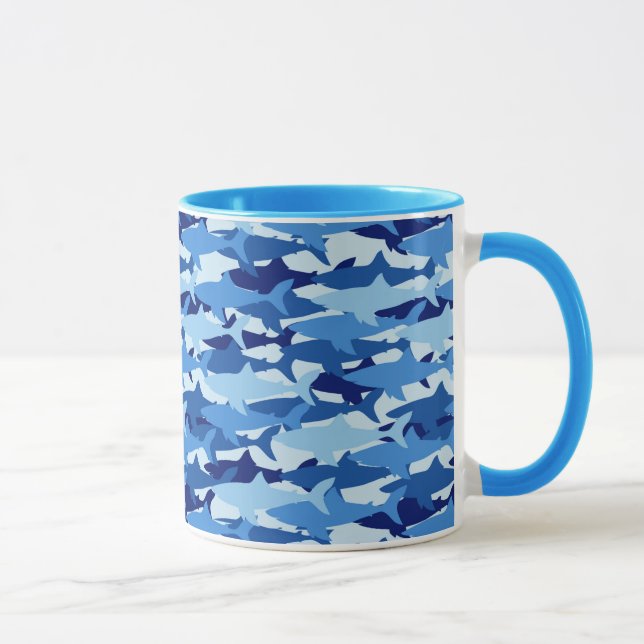 Blue Shark Pattern Mug (Right)