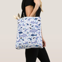 Blue Shark Silhouette Pattern