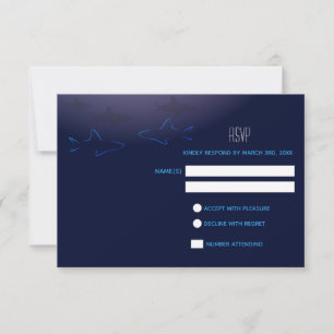 Blue Shark Wedding RSVP Response Card