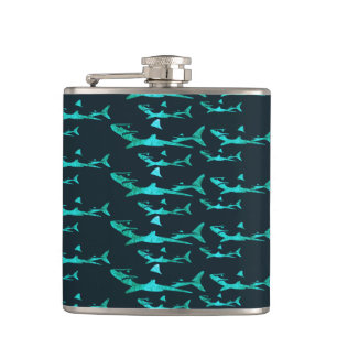 Blue Sharks Hip Flask