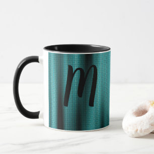 Blue Sheen Texture Personalize Monogram Mug