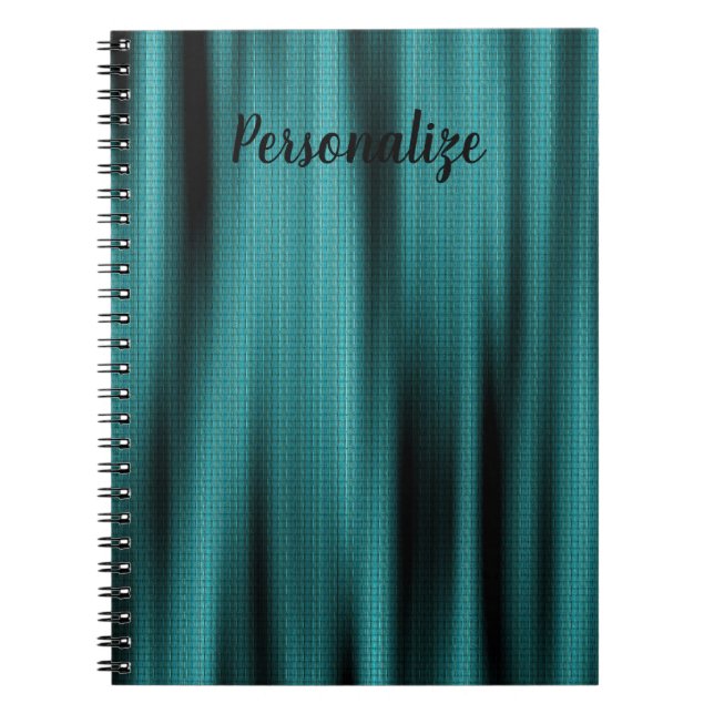 Blue Sheen Texture Personalize Monogram Notebook (Front)