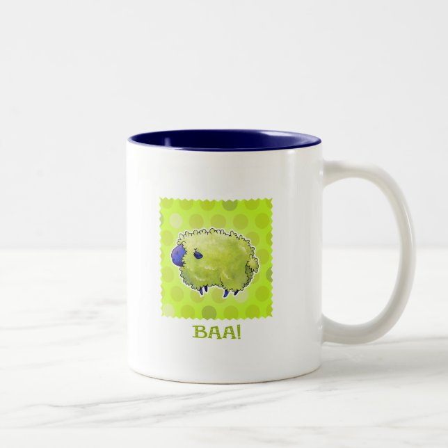 Blue Sheep 2-Tone Mug(right handle) Two-Tone Coffee Mug (Right)