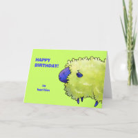 Blue Sheep Greeting Card(customizable)