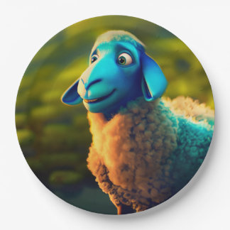 Blue Sheep  Paper Plate