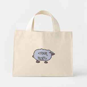 Blue Sheep, <YOUR TEXT> Mini Tote Bag