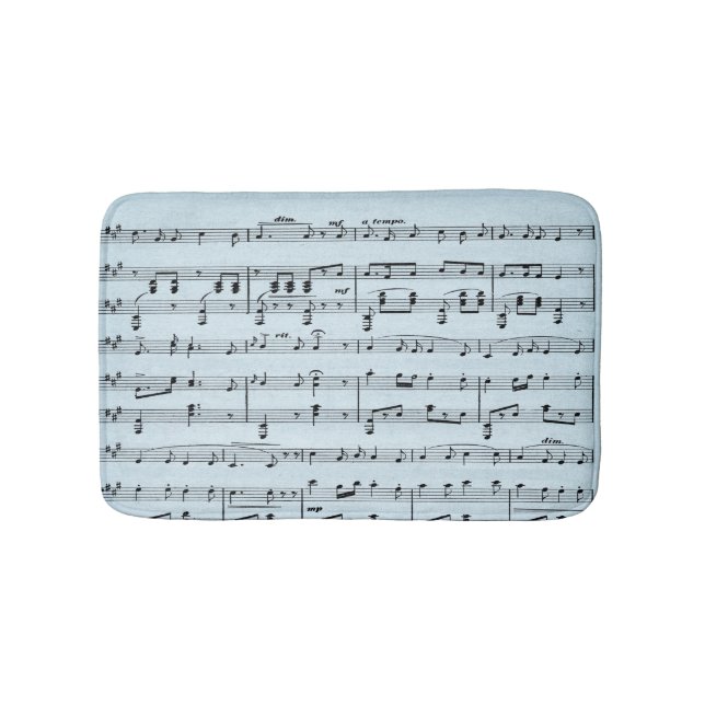 Blue Sheet Music Bath Mat (Front)
