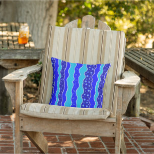 Blue Shell Pattern Outdoor Pillow