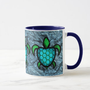 Blue Shell Turtle Mugs