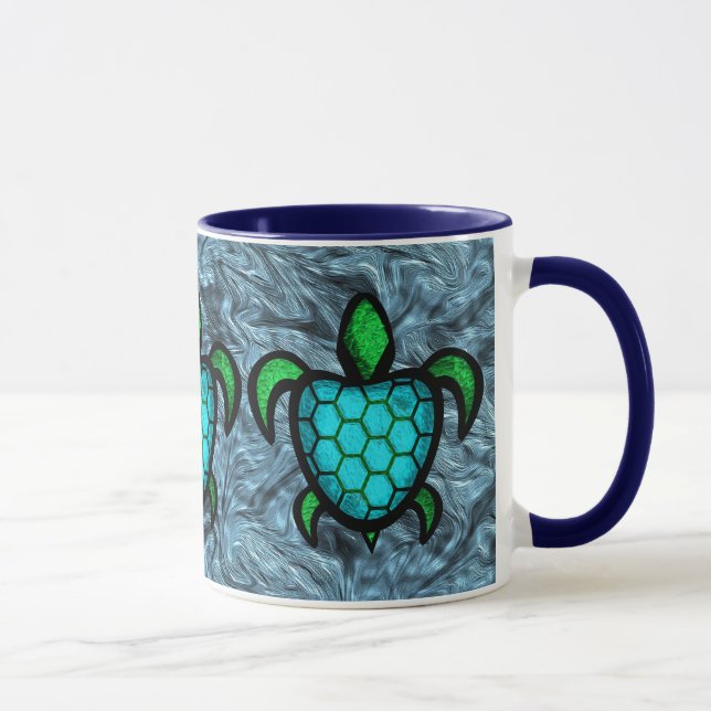 Blue Shell Turtle Mugs (Right)
