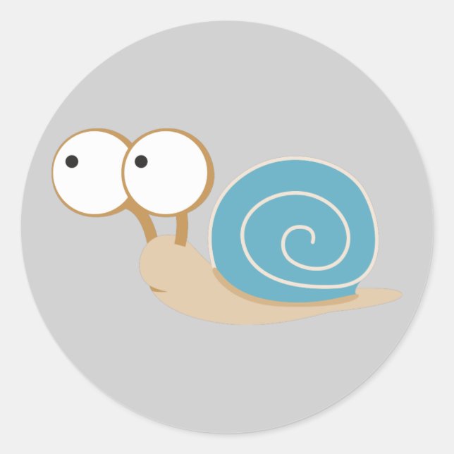 Blue Shelled Snail Classic Round Sticker (Front)