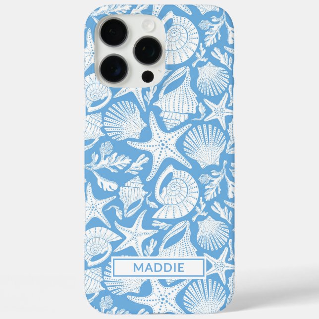 Blue Shells Personalized Case-Mate iPhone Case (Back)