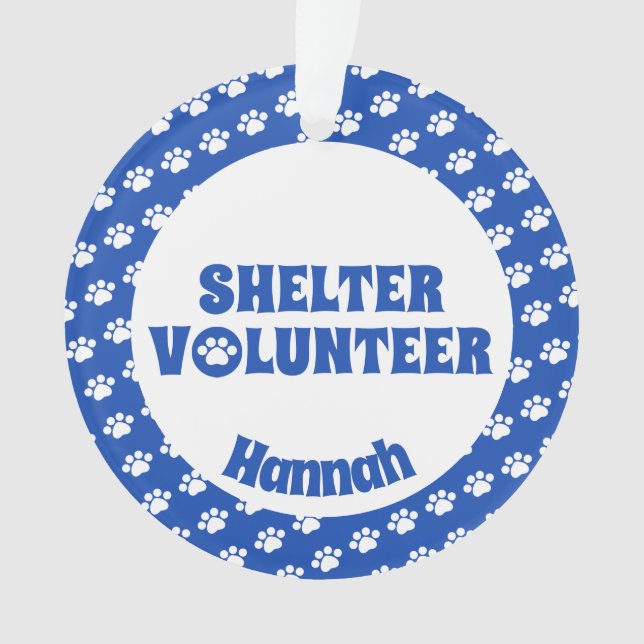 Blue Shelter Volunteer Ornament (Front)