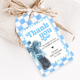 Blue She's Ready to Pop Baby Shower Favor Tags