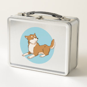 Blue shiba design. metal lunch box