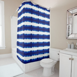 Blue Shibori Stripe Large Pattern Nautical