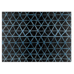 Blue Shibori watercolor net pattern on black Cutting Board