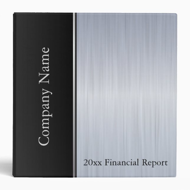 Blue Shimmer Brush Steel Company Style Binder (Front)
