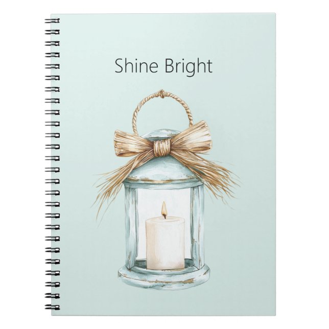 Blue Shine Bright Candle Notebook (Front)