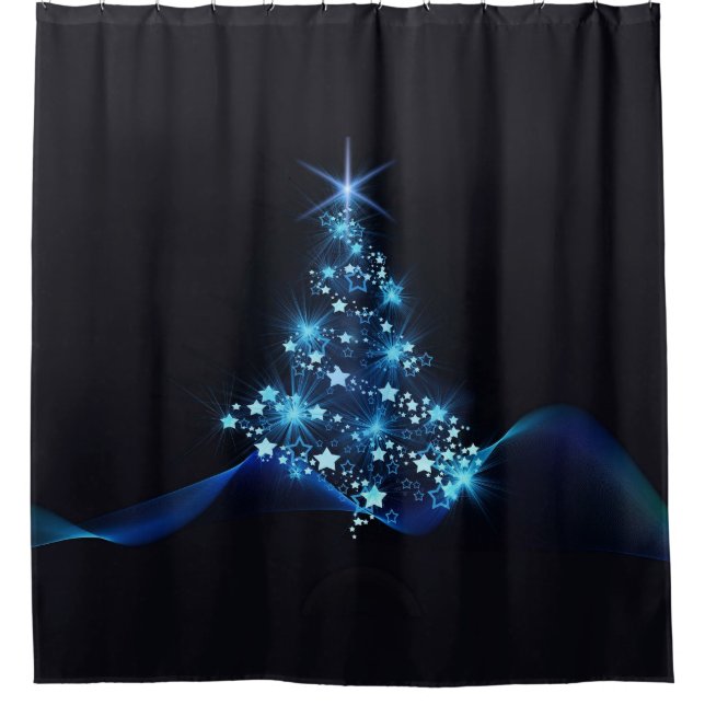 Blue Shine of Stars on Christmas Tree Dark  (Front)
