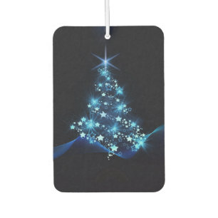 Blue Shine of Stars on Christmas Tree Dark Air Freshener