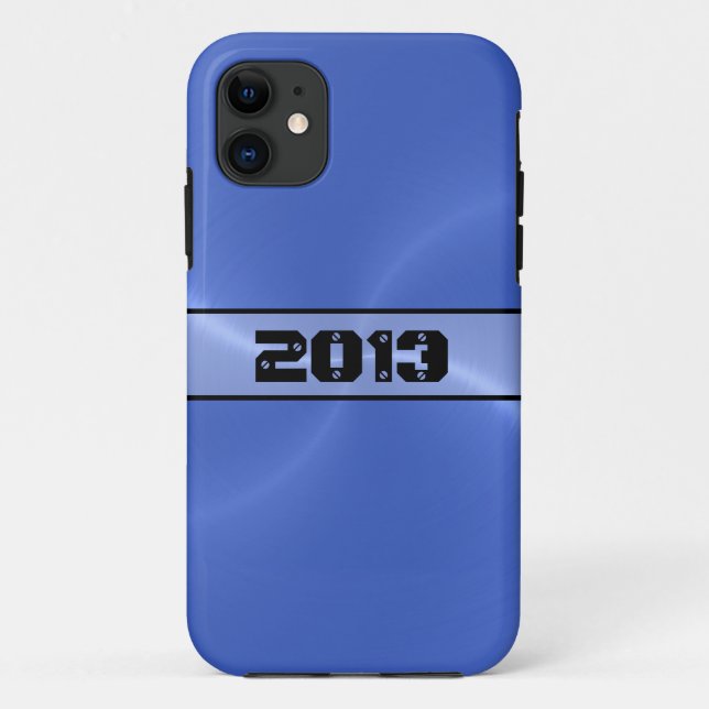 Blue Shiny Stainless Steel Metal 2 Case-Mate iPhone Case (Back)