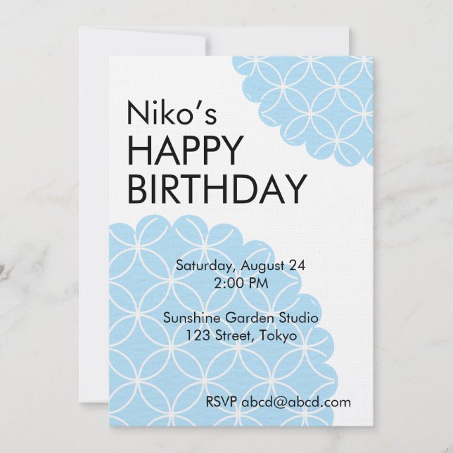 Blue Shippo Editable Invitation Template (Devant)