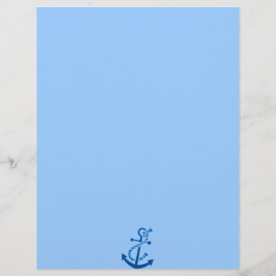 Blue Ship's Anchor Nautical Marine Themed