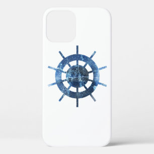 Blue Ship's Helm Rust Metal Case-Mate iPhone Case