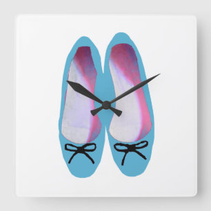 Blue Shoes Square Wall Clock