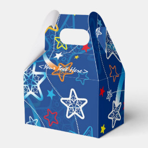 Blue Shooting Stars Pattern Favour Box