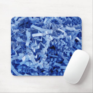 Blue Shredded Crinkled Paper Mouse Pad