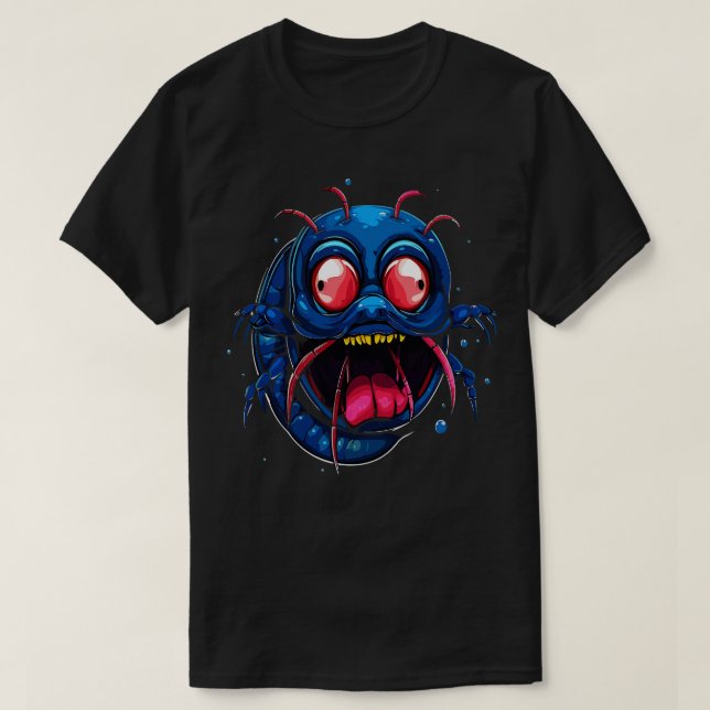 Blue Shrimp Smiling TShirt (Design Front)