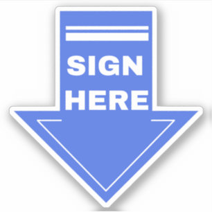 Blue Sign Here Arrow