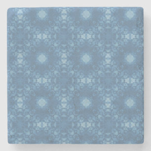 Blue Signature Pattern Stone Coaster