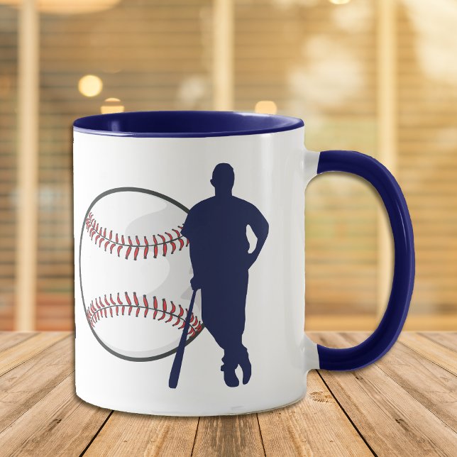 Blue Silhouette Baseball Hitter Mug (Creator Uploaded)