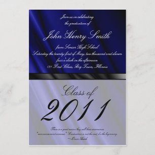 Blue Silk 2 Graduation Invitation/Announcement Invitation