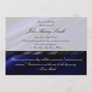 Blue Silk Graduation Invitation/Announcement Invitation