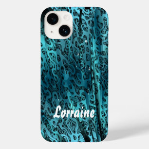 Blue silk texture Case-Mate iPhone 14 case