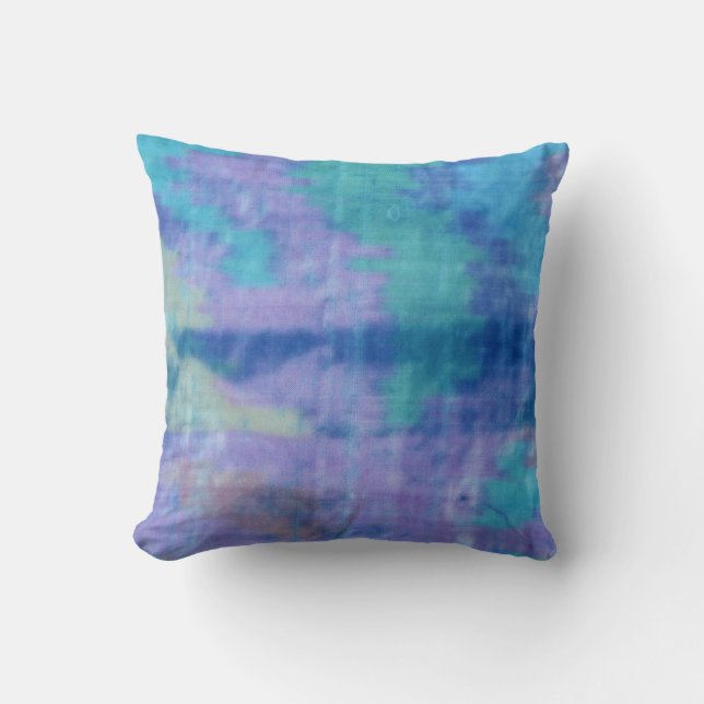 Blue Silk Throw Pillow (Front)