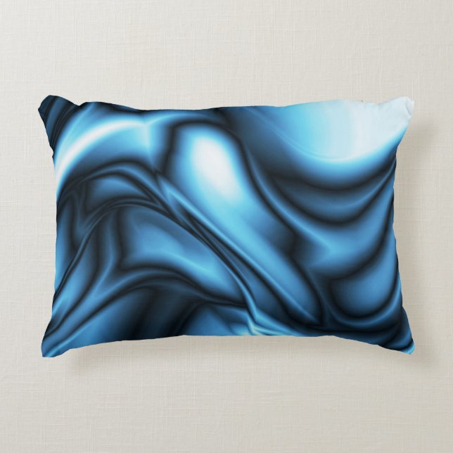 Blue Silk wave Accent Pillow (Front)