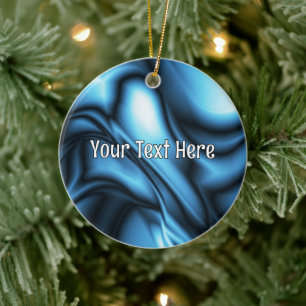 Blue Silk wave Ceramic Ornament