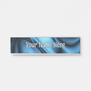 Blue Silk wave Door Sign