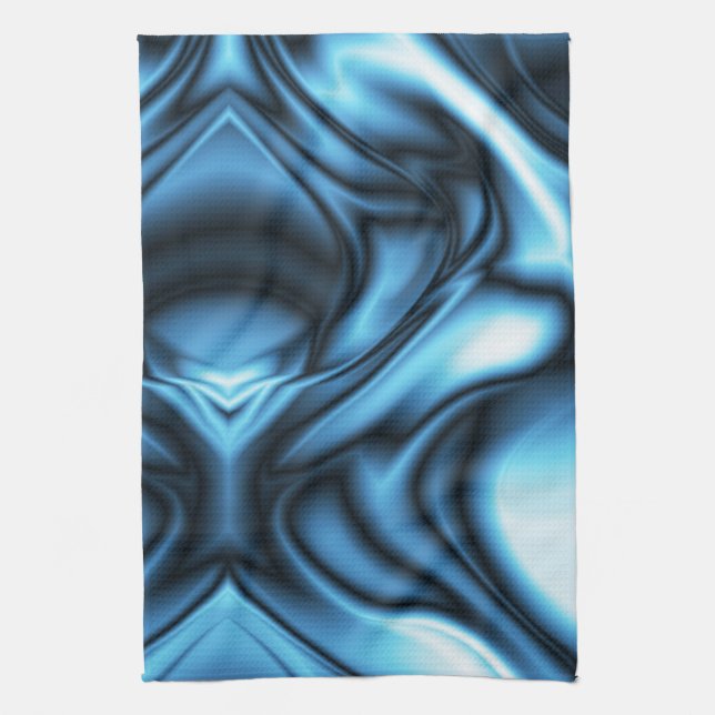 Blue Silk wave Kitchen Towel (Vertical)