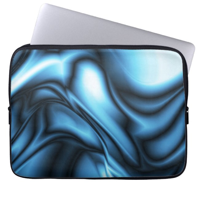 Blue Silk wave Laptop Sleeve (Front)