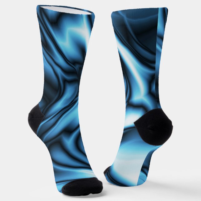 Blue Silk wave Socks (Angled)