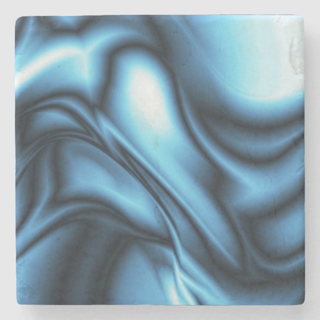 Blue Silk wave Stone Coaster (Front)